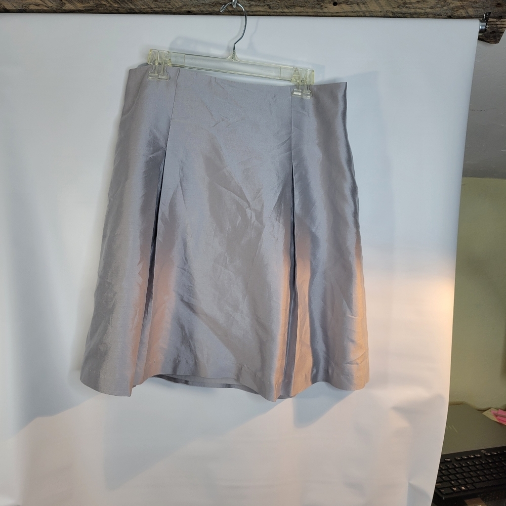 Talbots Petites Gray Silk/Cotton Skirt may have been hemmed Size 14P - Picture 4 of 8